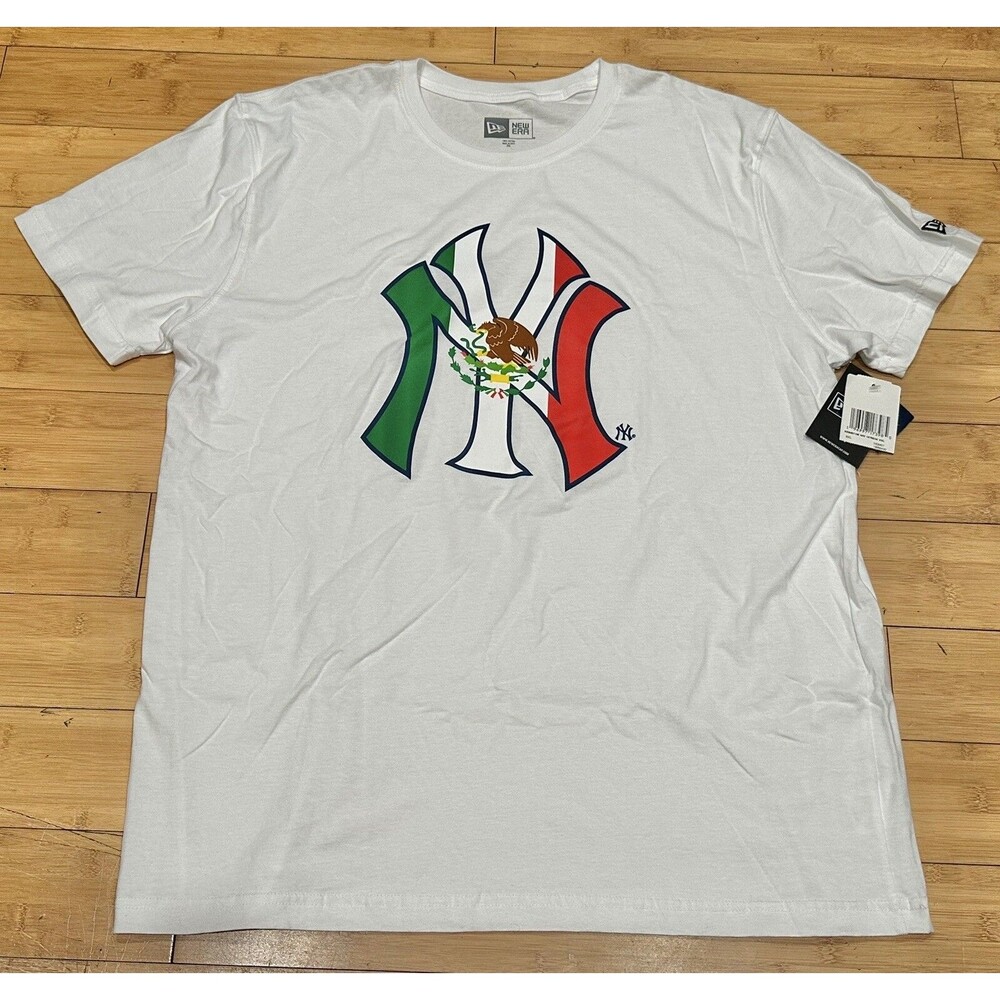 Rare Authentic New Era New York Yankees Mexican Flag T Shirt Men’s Size XL
